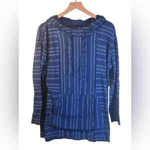 J.Jill PureJill Indigo Blue Dot Patterned Hoodie Size Large